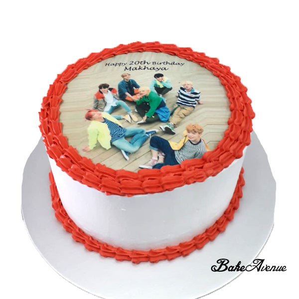 Kpop BTS icing image Rainbow Cake (Smooth Finish)