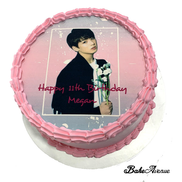 Kpop BTS Chocolate/Vanilla icing image Cake