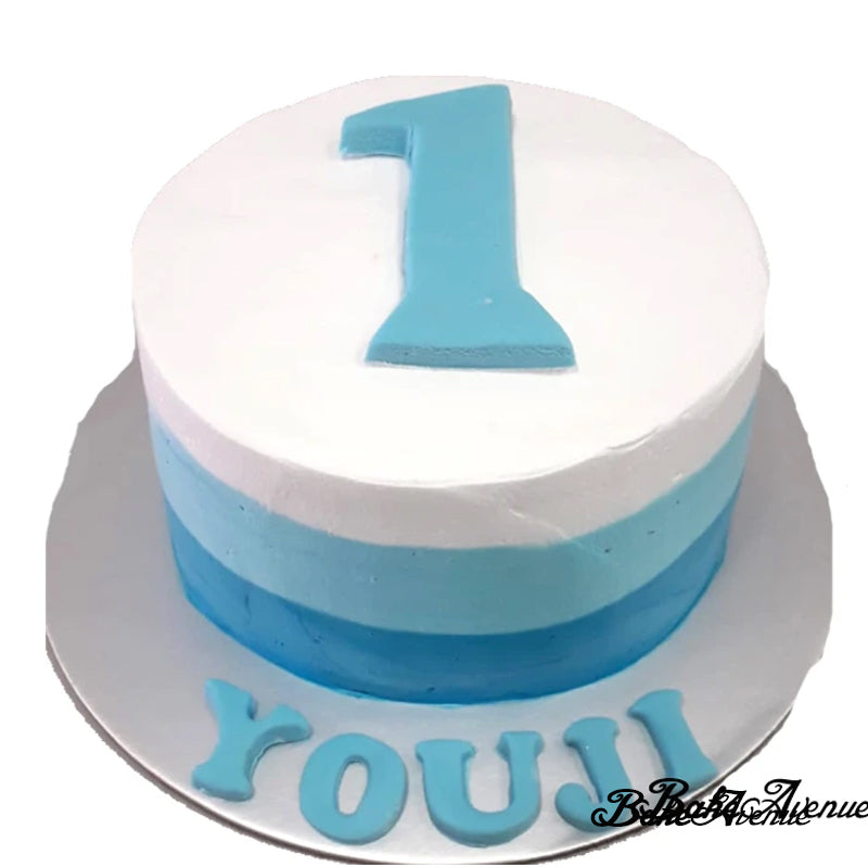 "1" Fondant Topper Ombre Cake (Smooth Finish)