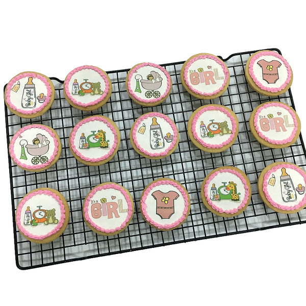 Baby Shower icing image Cookies (Girl)