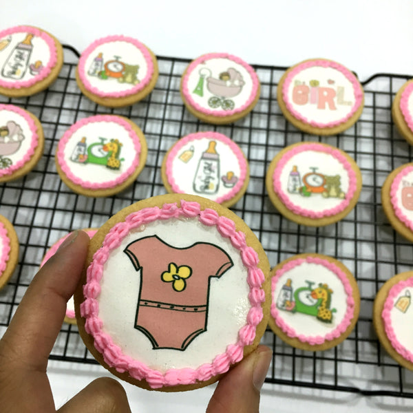 Baby Shower icing image Cookies (Girl)