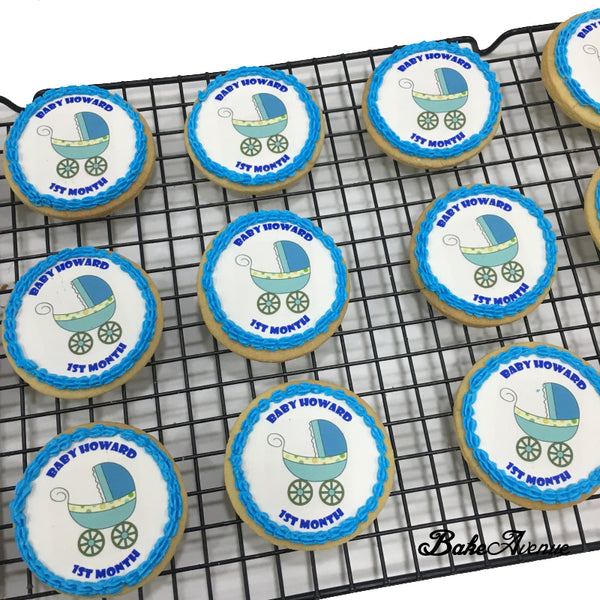 Baby Shower icing image Cookies (Boy)