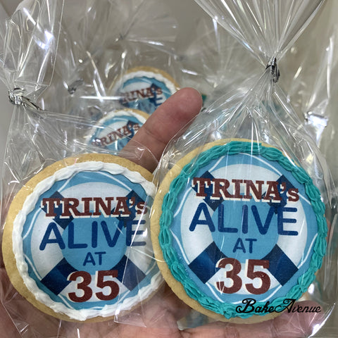 Birthday Message icing image Cookies