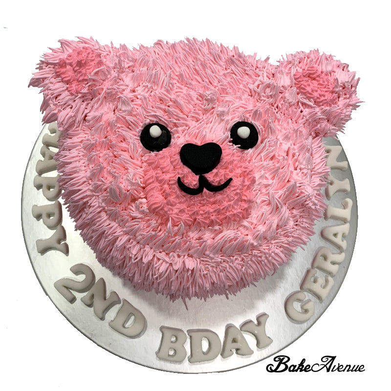 Bear Face Cake (Furry Pink)