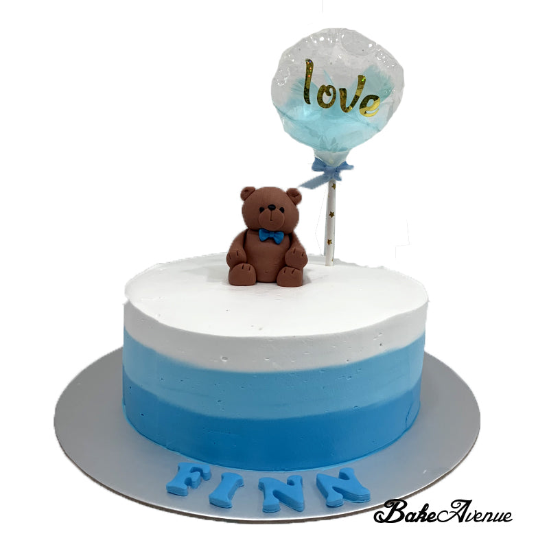 Bear Fondant Topper Ombre Cake (Smooth Finish)