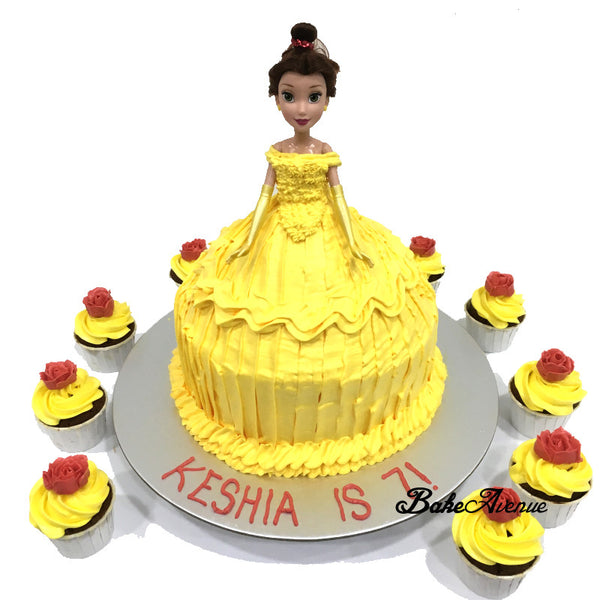 Princess Belle Doll Cake 
