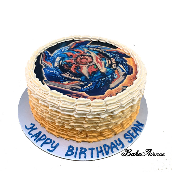 Beyblade Burst icing image Ombre Cake