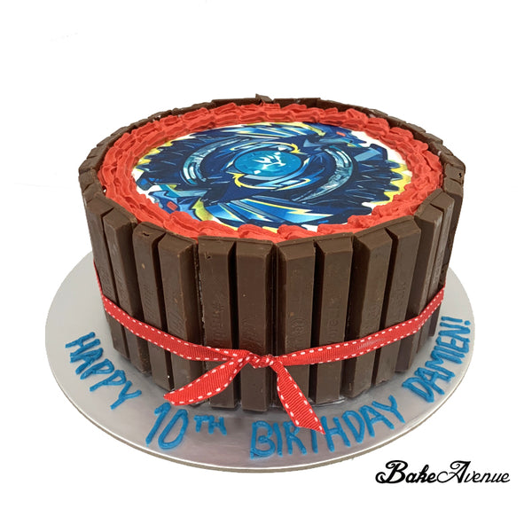 Beyblade Burst icing image Kit Kat Chocolate Cake