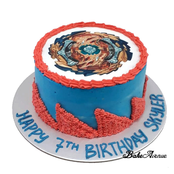 Beyblade Burst icing image Ombre Cake (Smooth Finish)
