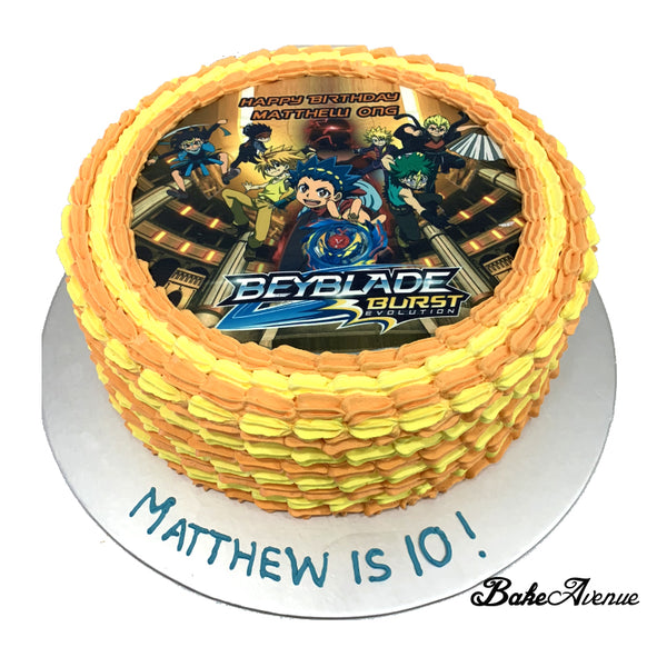 Beyblade icing image Ombre Cake