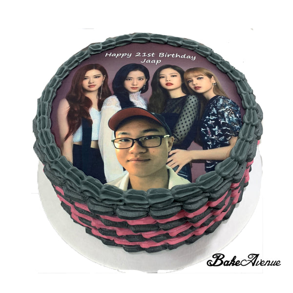 Kpop Black Pink icing image Ombre Cake (With personalised Pic)