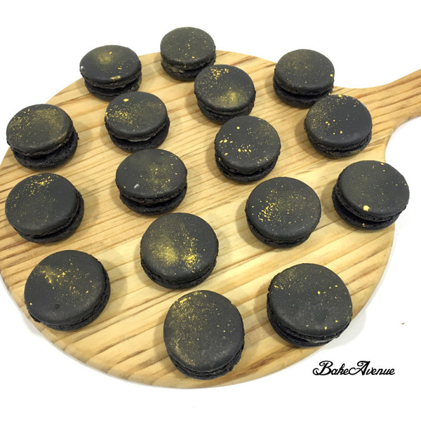 Black Gold Macarons