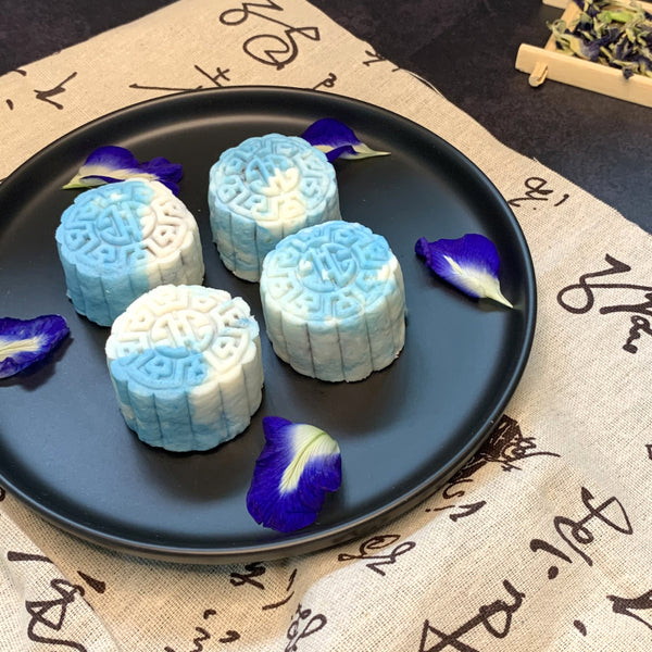 Blue Pea Mini Snowskin Mooncakes