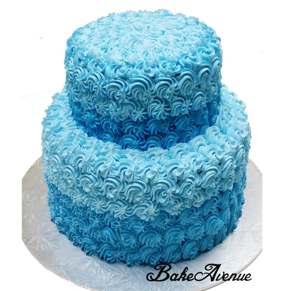 2-Tiers Cake (Blue Theme)