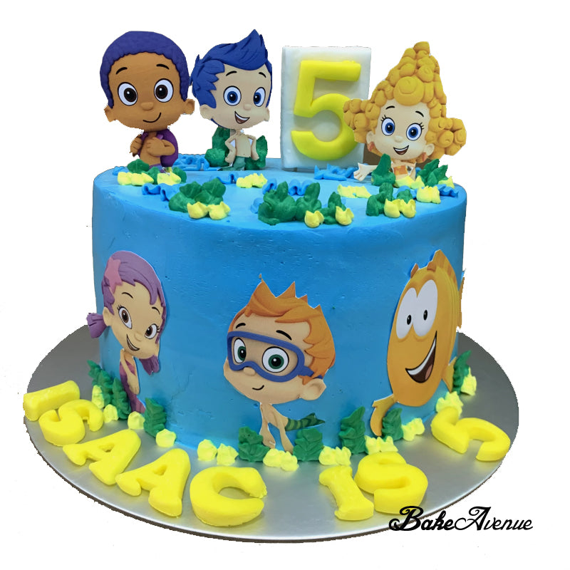 Bubble Guppies Paper Toppers Ombre Cake