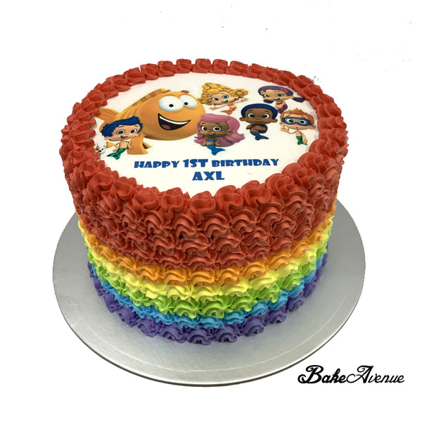 Bubble Guppies image Rainbow Cake