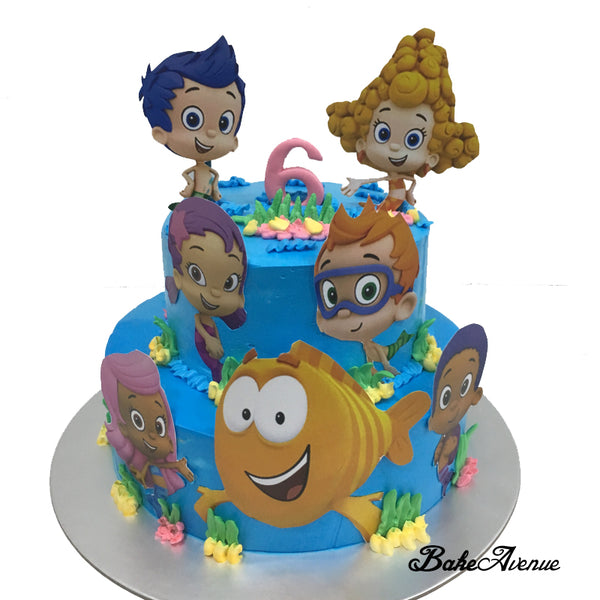 Bubble Guppies Paper Toppers 2-Tiers Cake