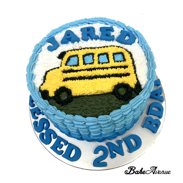 Bus Pipped Design Ombre Cake