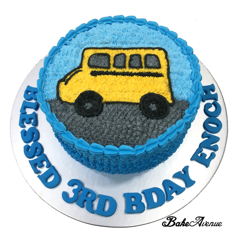 Bus Pipped Design Ombre Cake