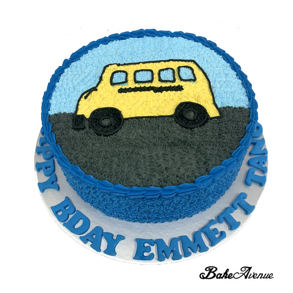 Bus Pipped Design Ombre Cake