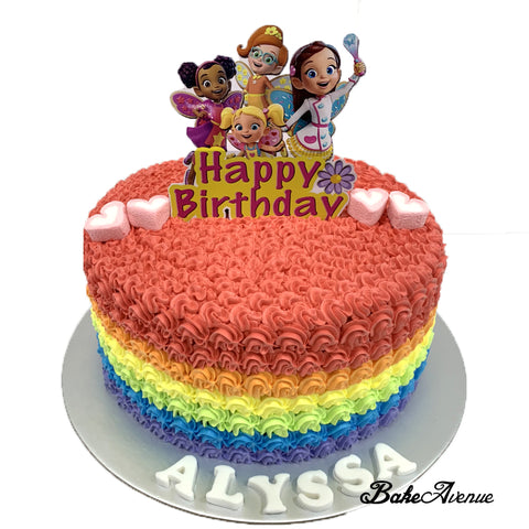 Butterbean's Cafe Paper Topper Rainbow Cake