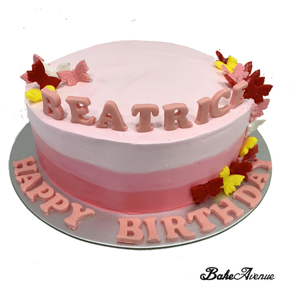 Butterfly Theme Ombre Cake