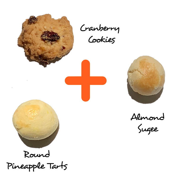 Prosperity Set @ $68 (Round Pineapple + Almond Sugee + Cranberry Cookies)