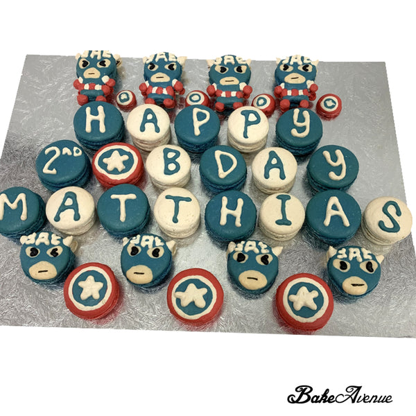 Avengers + Alphabet Macarons (Captain America + Alphabet)