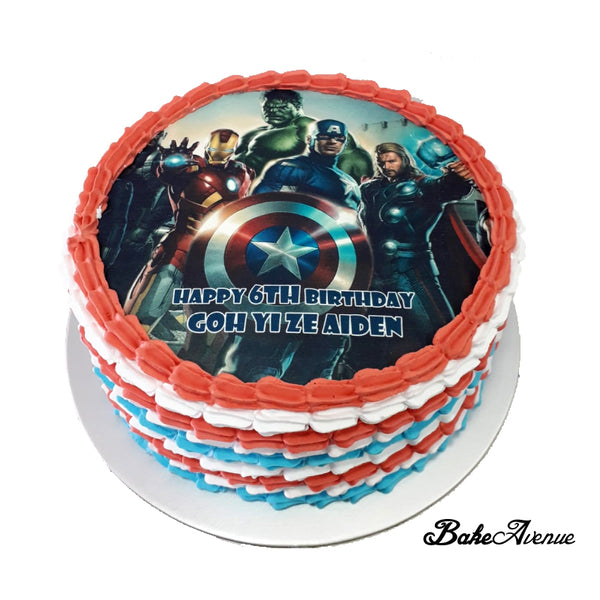 Avengers icing image Ombre Cake