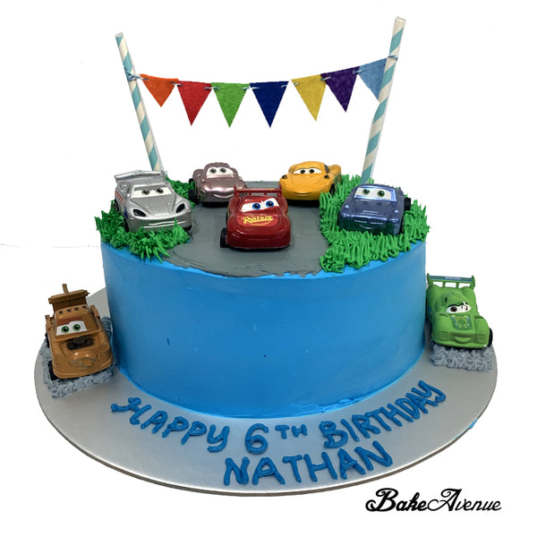 Cars (Movie) Topper Ombre Cake (Smooth Finish) (Design 1)
