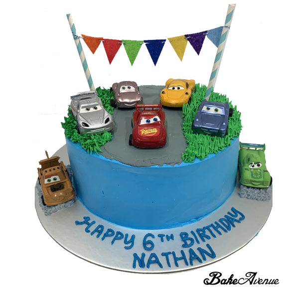 Cars (Movie) Topper Ombre Cake (Smooth Finish) (Design 1)