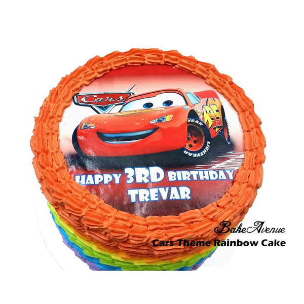 Cars Rainbow Cake