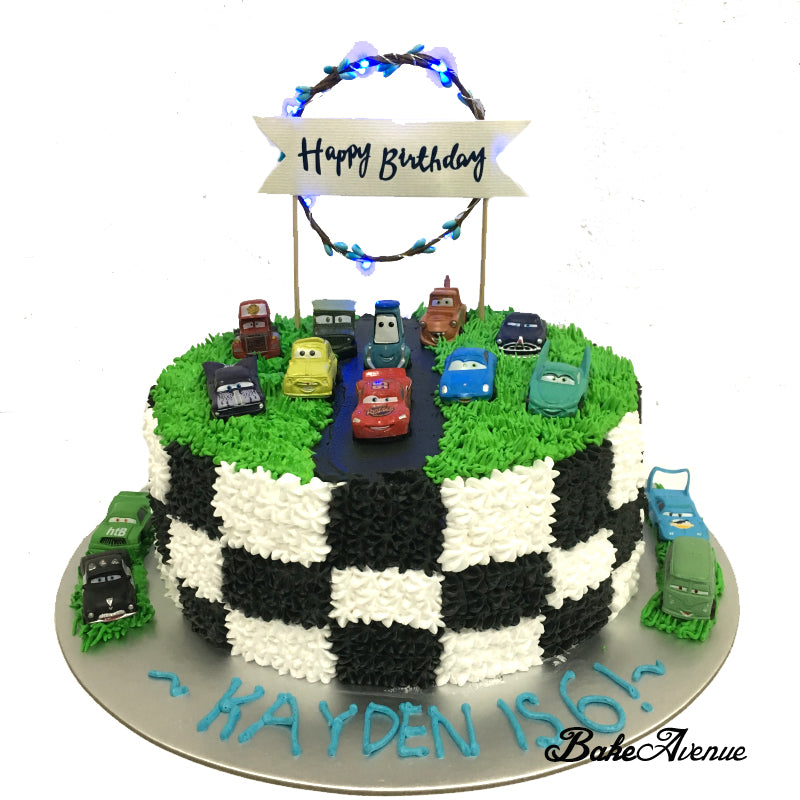 Cars (Movie) Topper Ombre Cake (Checked Design)