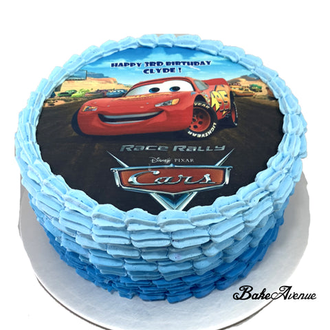 Cars icing image Ombre Cake