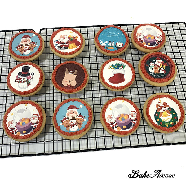 Christmas Cookies - Christmas Round Icing Image Cookies - $3.30