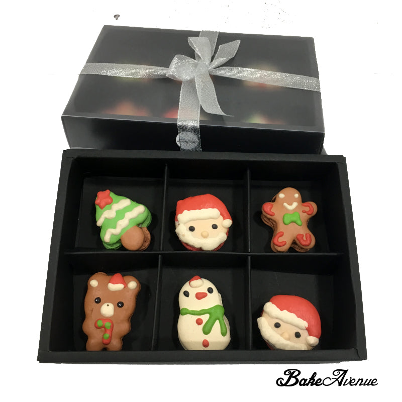 Christmas Macarons - Assorted Designs (Box of 6) - $22