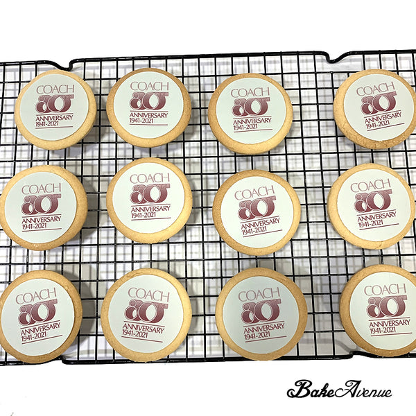 Corporate Orders - Customised Cookies - Company Anniversary (Round) - No Skirting