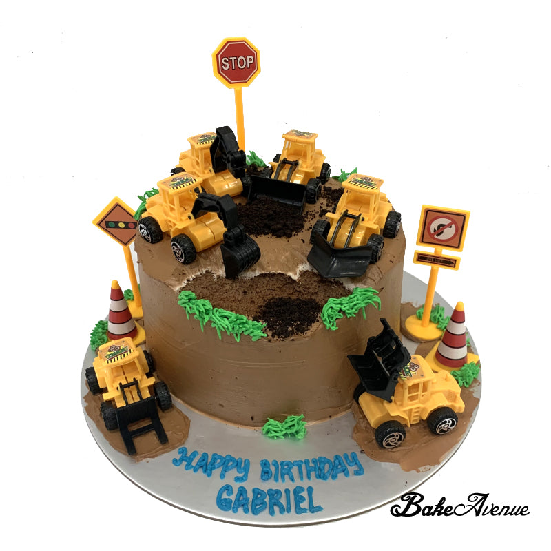 Construction themed 3rd Birthday cake - Cakey Goodness