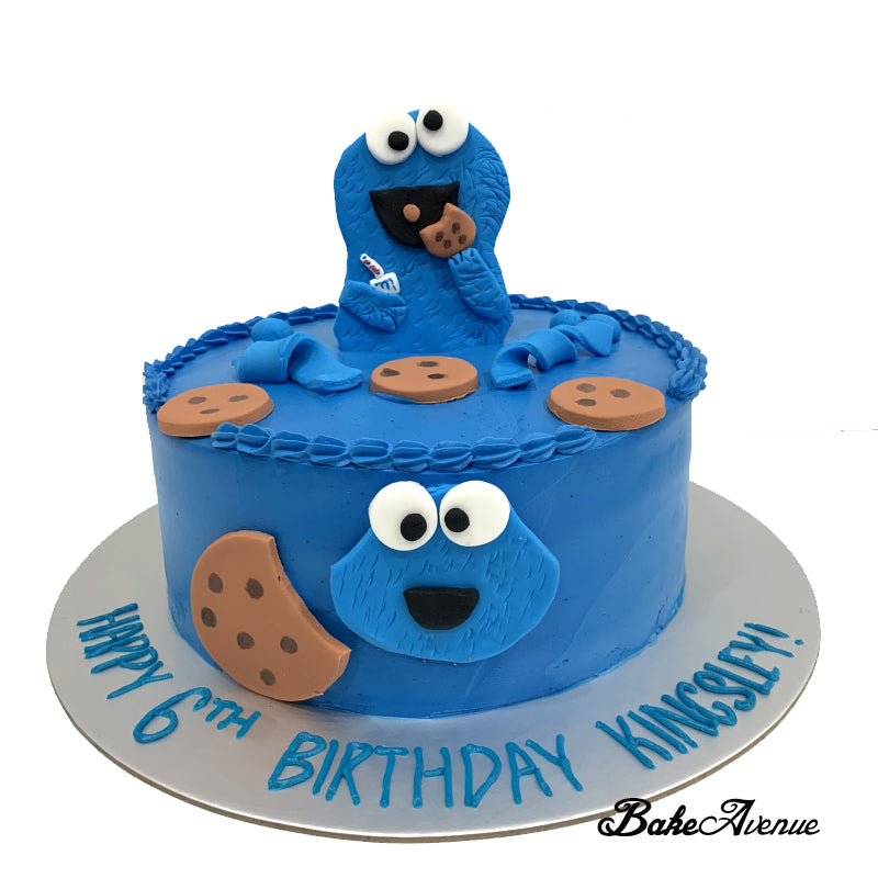 Sesame Street - Cookie Monster Fondant Topper Cake