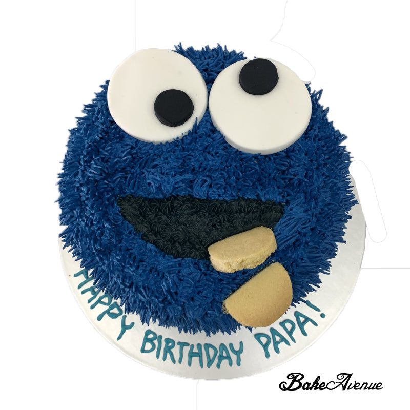 Sesame Street - Cookie Monster Face (Furry) Cake