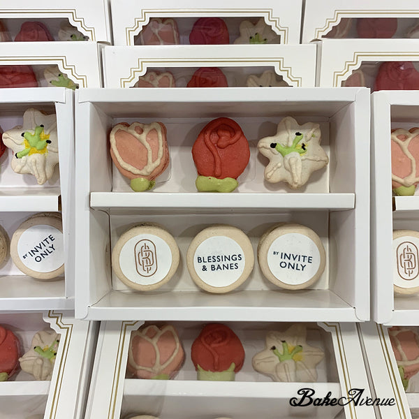Corporate Orders - Round Macarons | Company Logo (White Box of 6)
