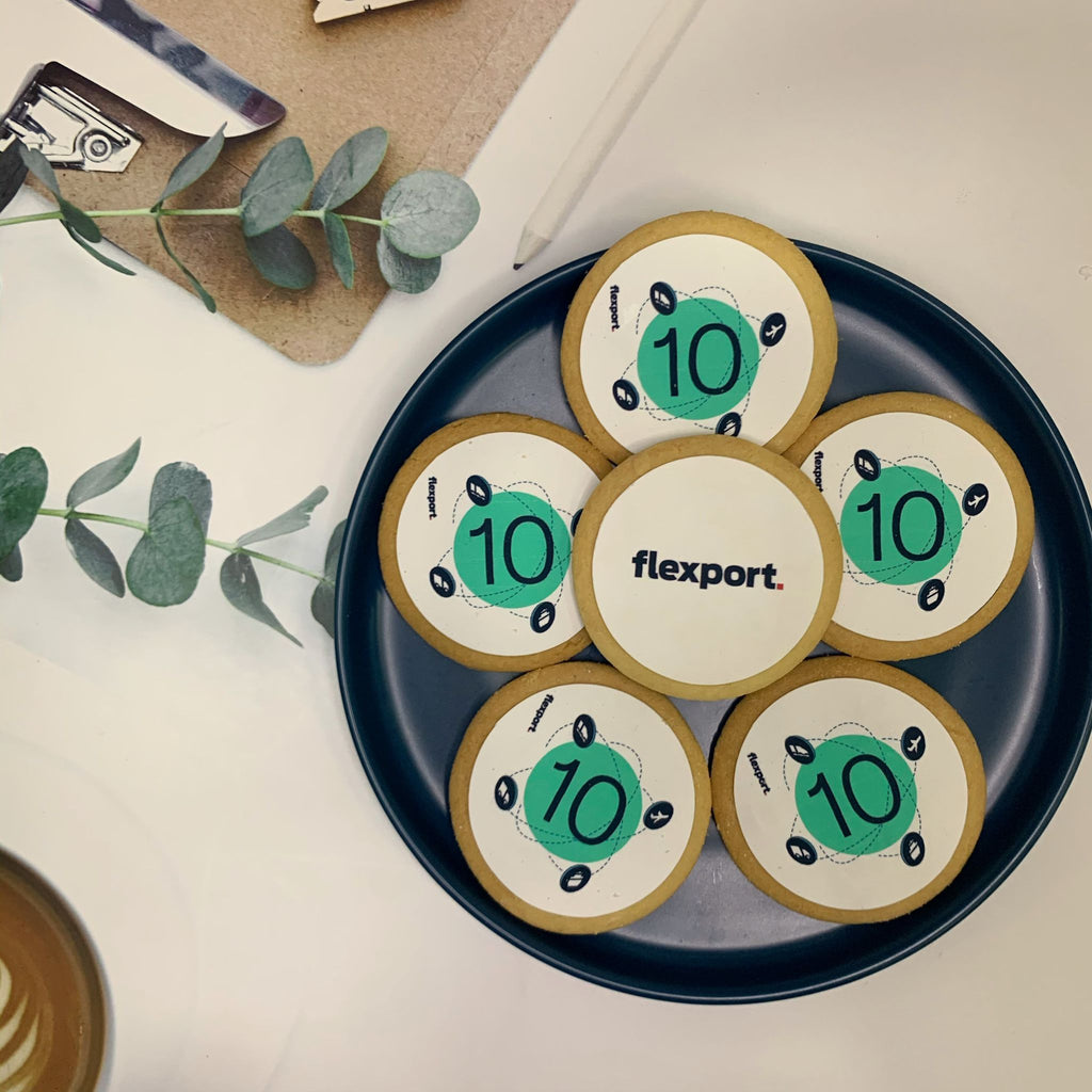 Corporate Orders - Customised Cookies - Company Anniversary (Round) - No Skirting