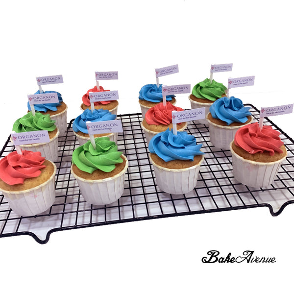 Corporate Orders - Cupcakes - Company Logo (Flag Topper)