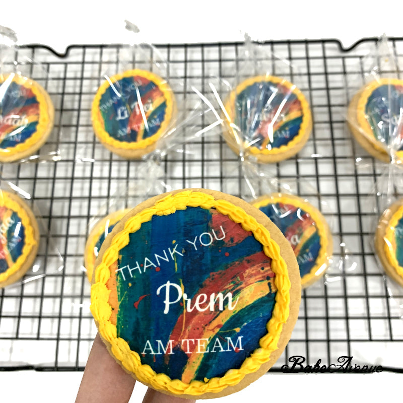 Corporate Orders - Customised Cookies - Company Message Appreciation (Round)