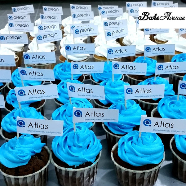 Corporate Orders - Cupcakes - Company Logo (Flag Topper)