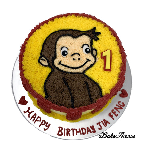 Curious George Buttercream Cake