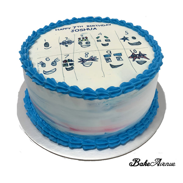"Convert your Kid's Drawing" icing image Ombre Cake