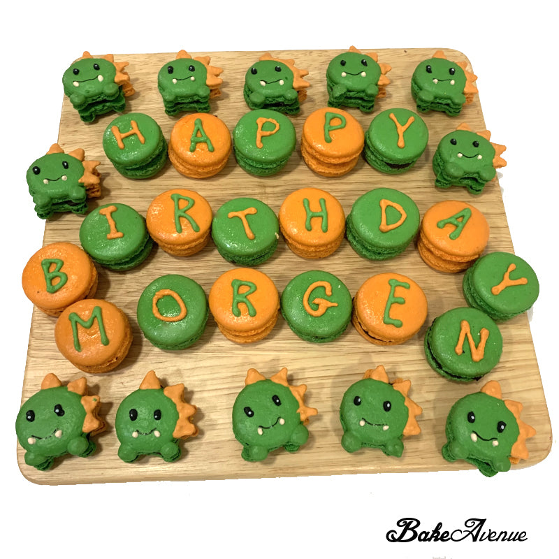 Dinosaur Face (with teeth) + Alphabet Macarons