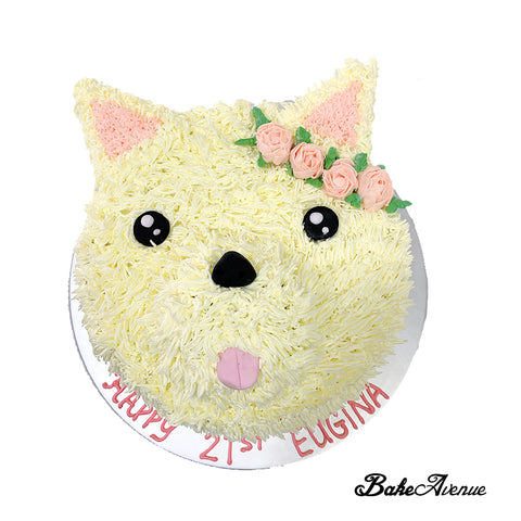 Dog Face Buttercream Cake