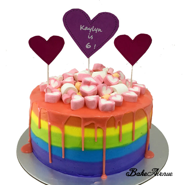 Drip Rainbow Marshmallow Cake